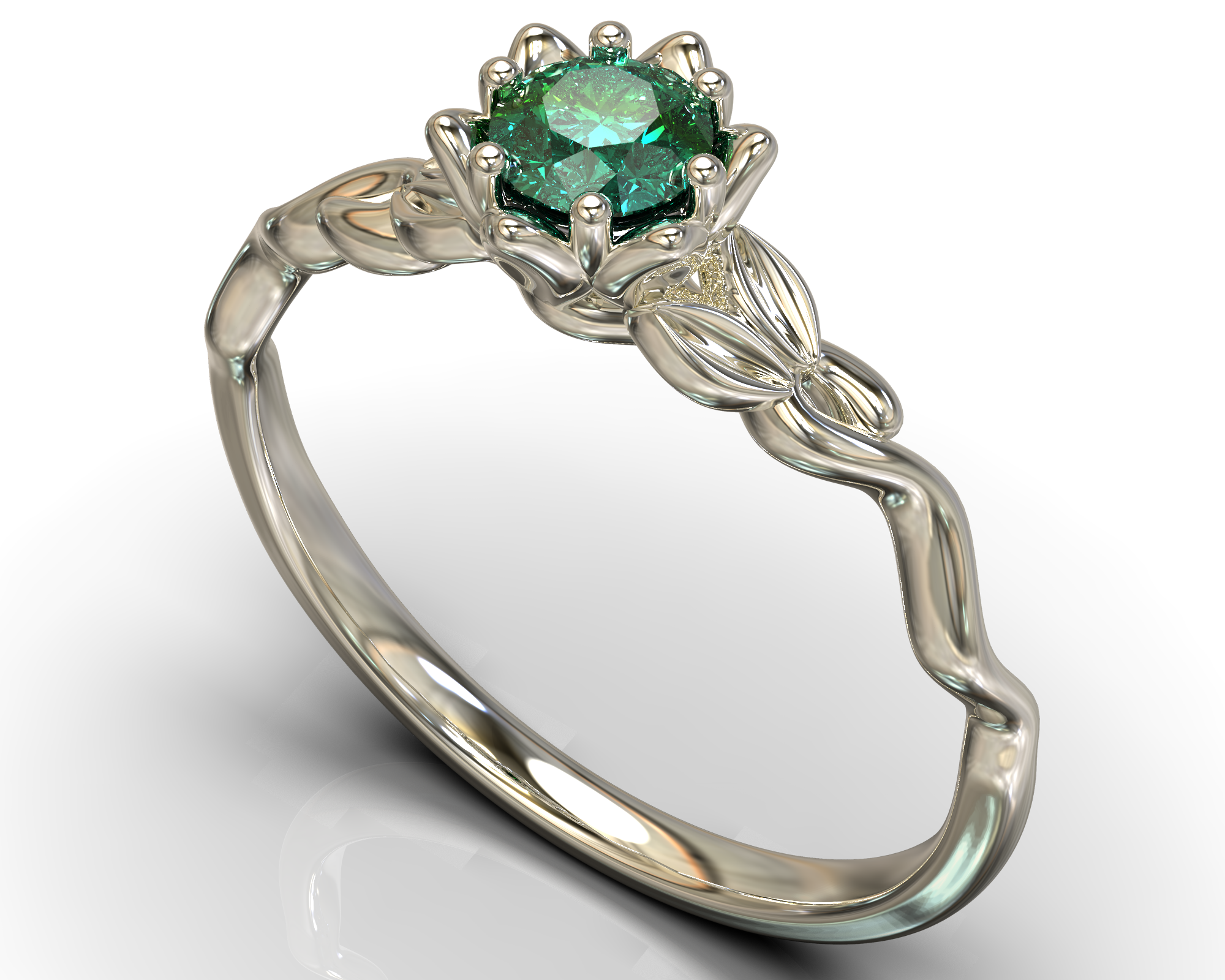 Custom Celtic Emerald and Diamond Ring | Brilliant Earth