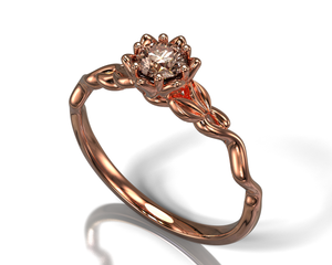 Rose Gold Floral Morganite Engagement Ring