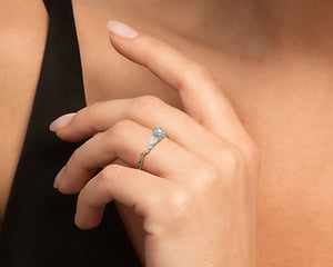 Unique Flower Moissanite Engagement Ring