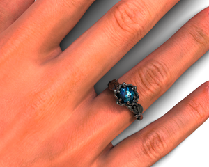 Unique Opal Flower Engagement Ring