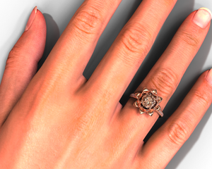 Lotus Morganite Engagement Ring
