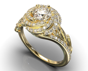 Floral Moissanite Engagement Ring