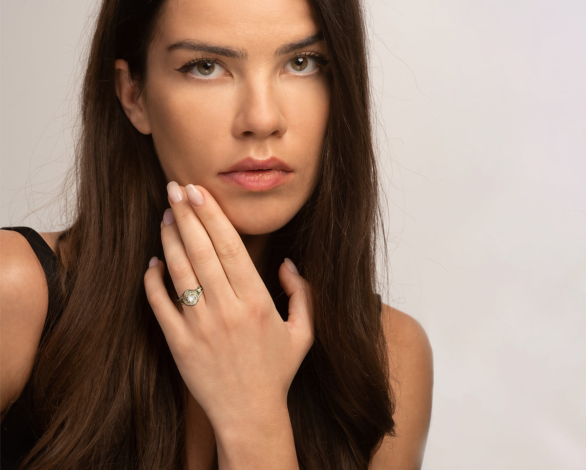 Floral Moissanite Engagement Ring