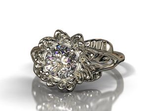 Unique Flower Lab Grown Diamond Engagement Ring