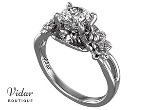 Lab Grown Diamond Flower Engagement Ring
