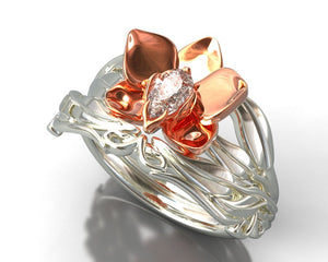 Orchid Diamond Wedding Ring Set