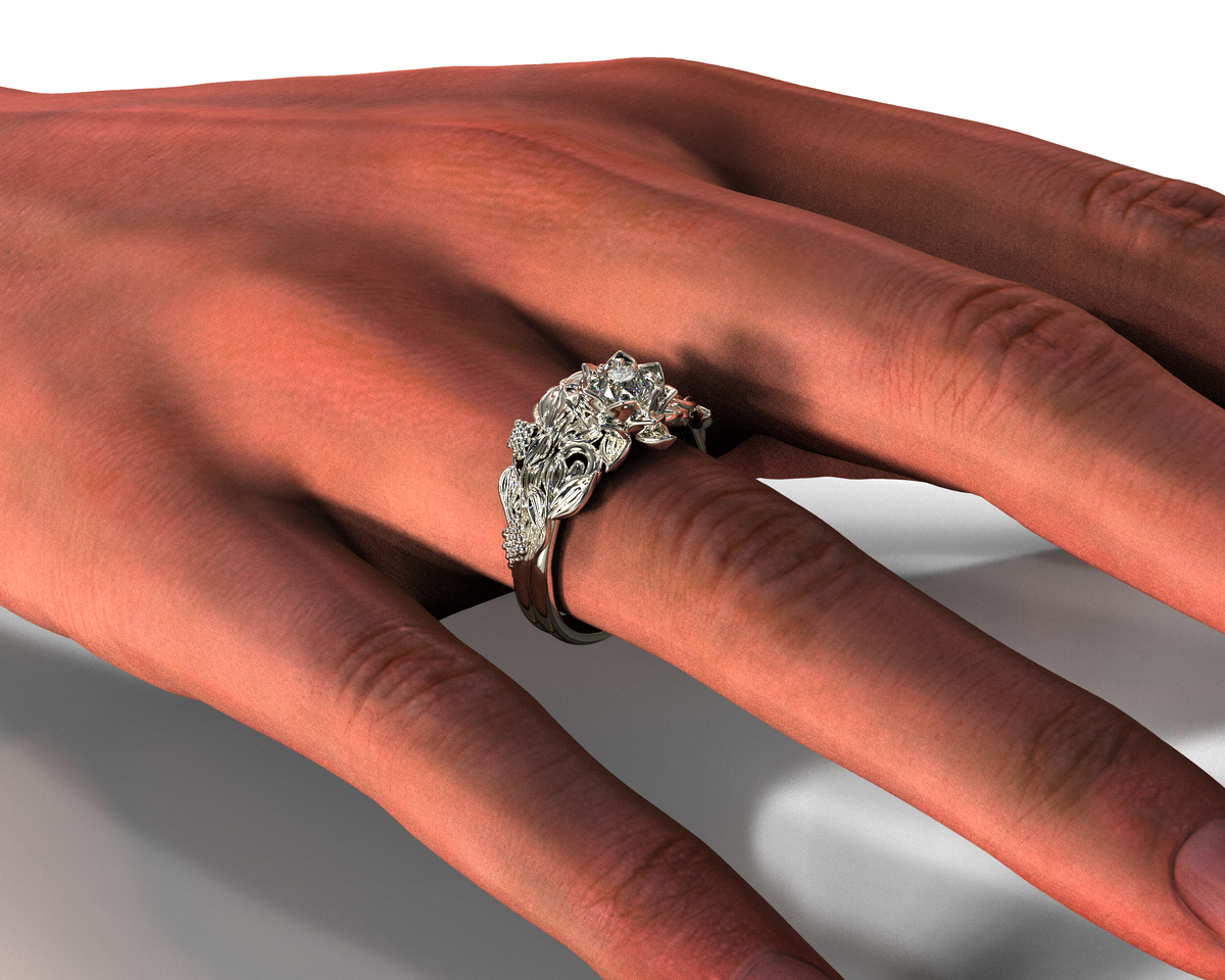 Floral Wedding Ring Set